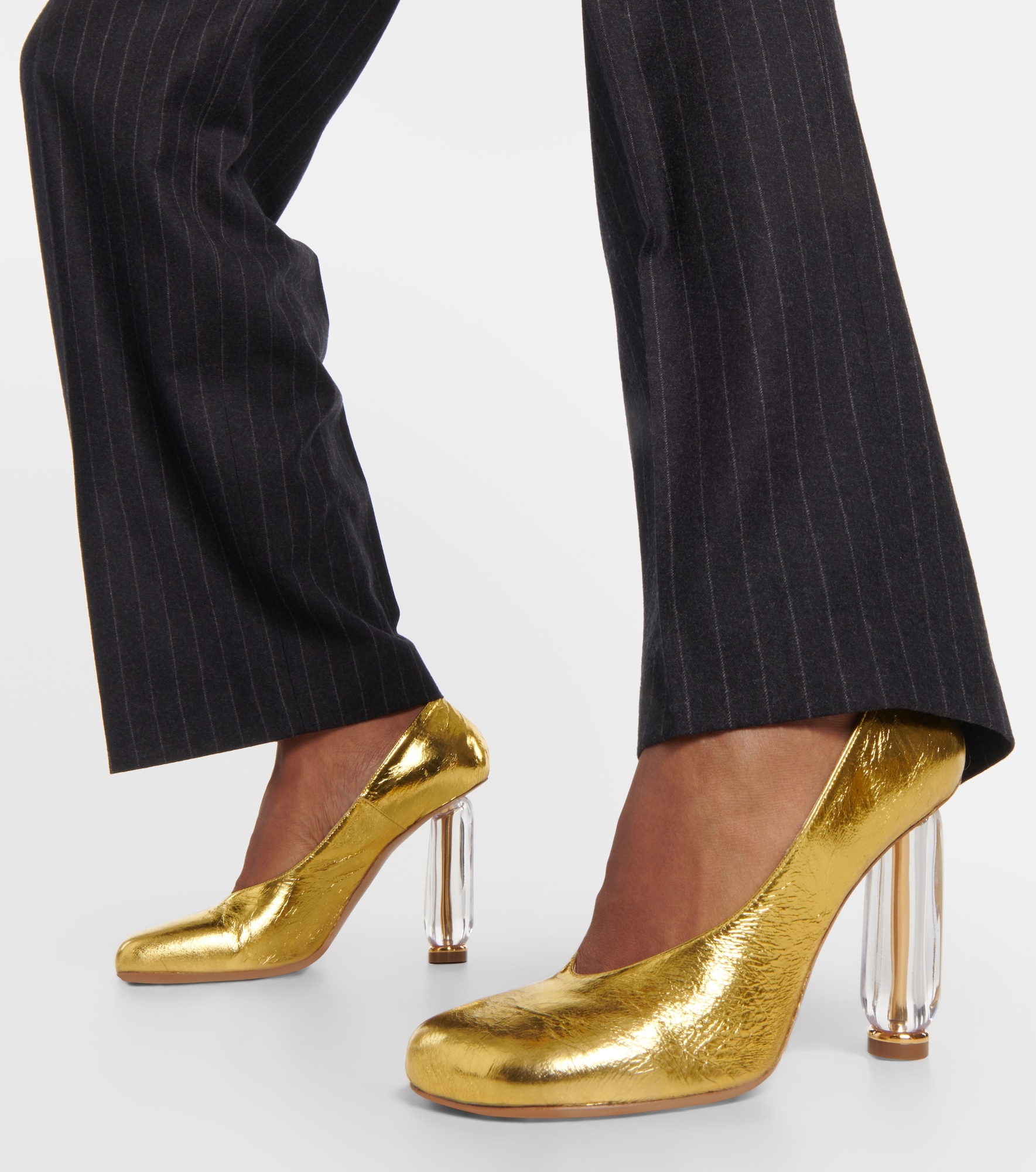 Metallic leather pumps - 4