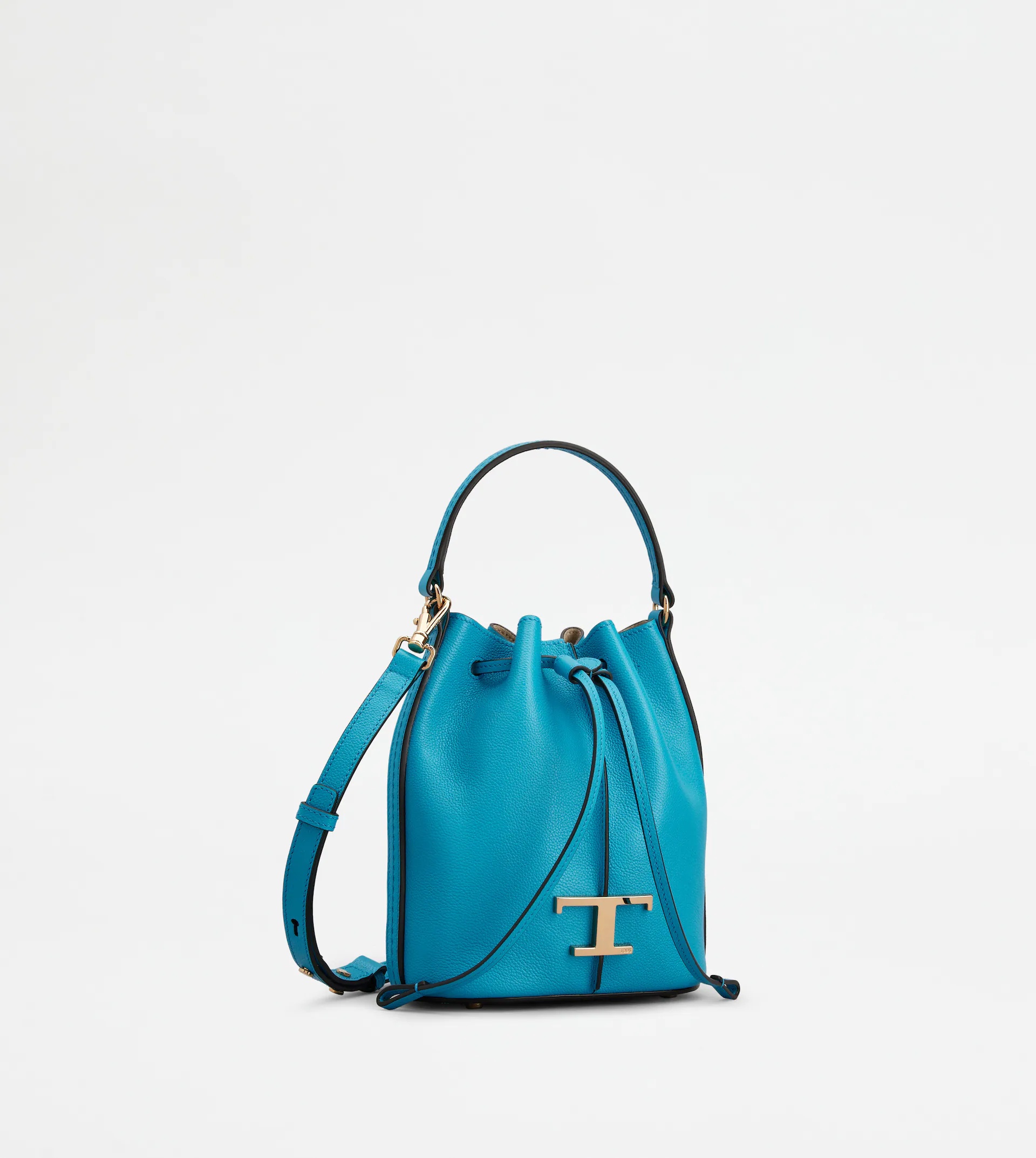 TIMELESS BUCKET BAG IN LEATHER MICRO - LIGHT BLUE - 3