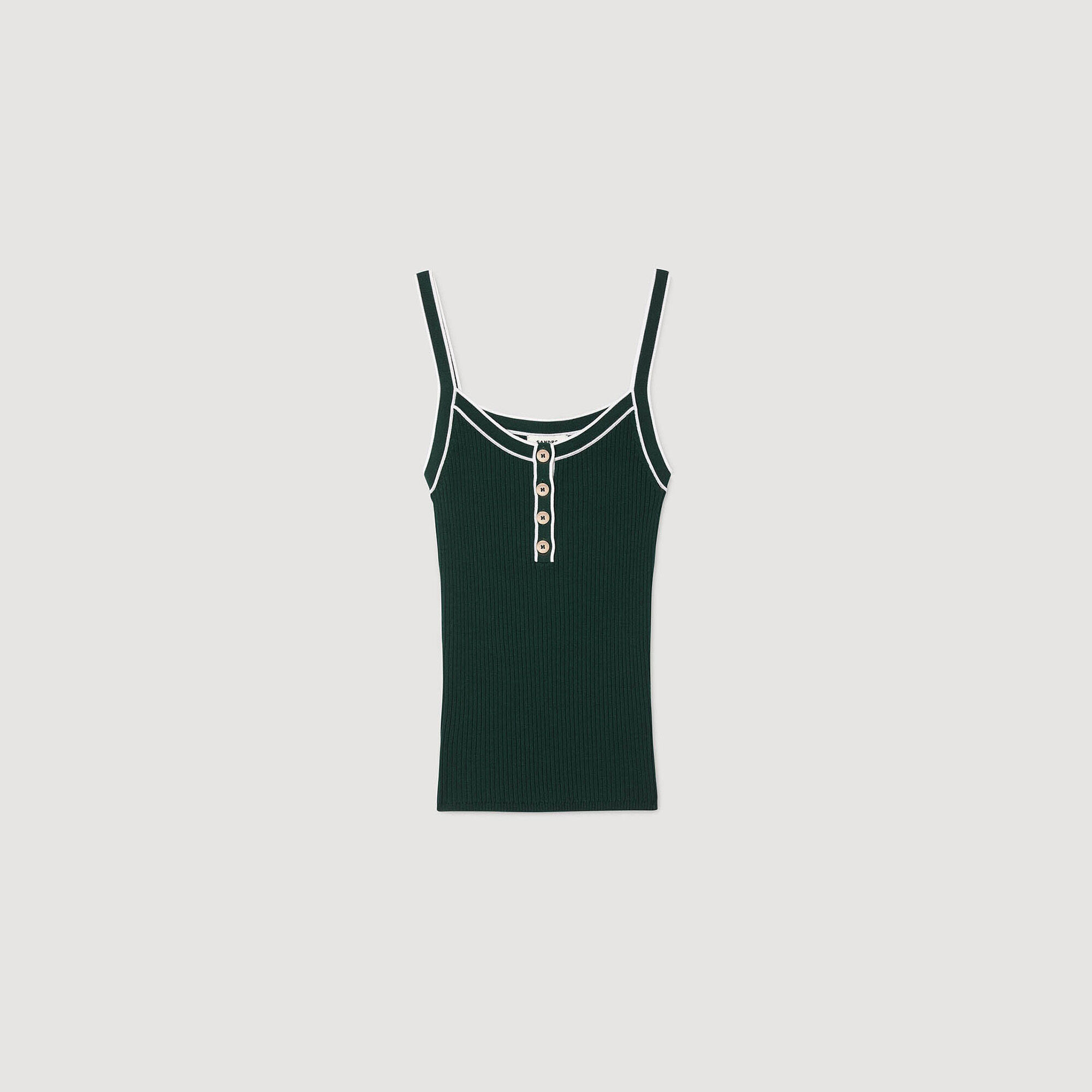 TWO-TONE KNIT VEST TOP - 7