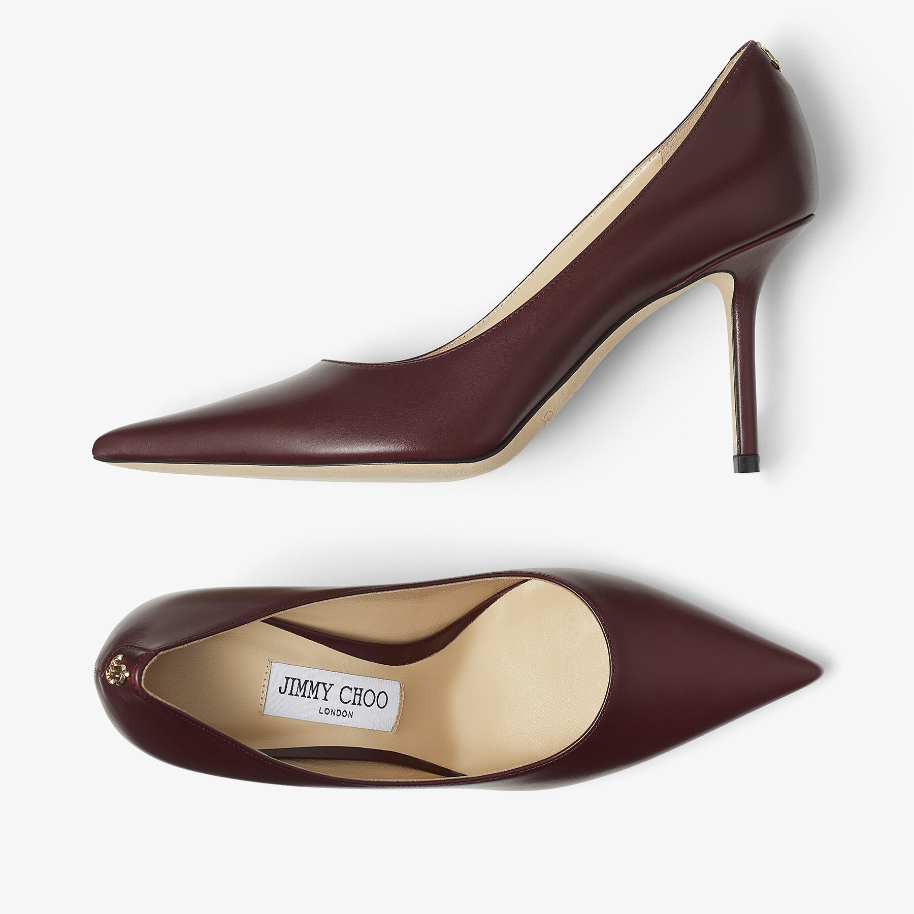 Love 85
Burgundy Calf Leather Pumps with JC Emblem - 5