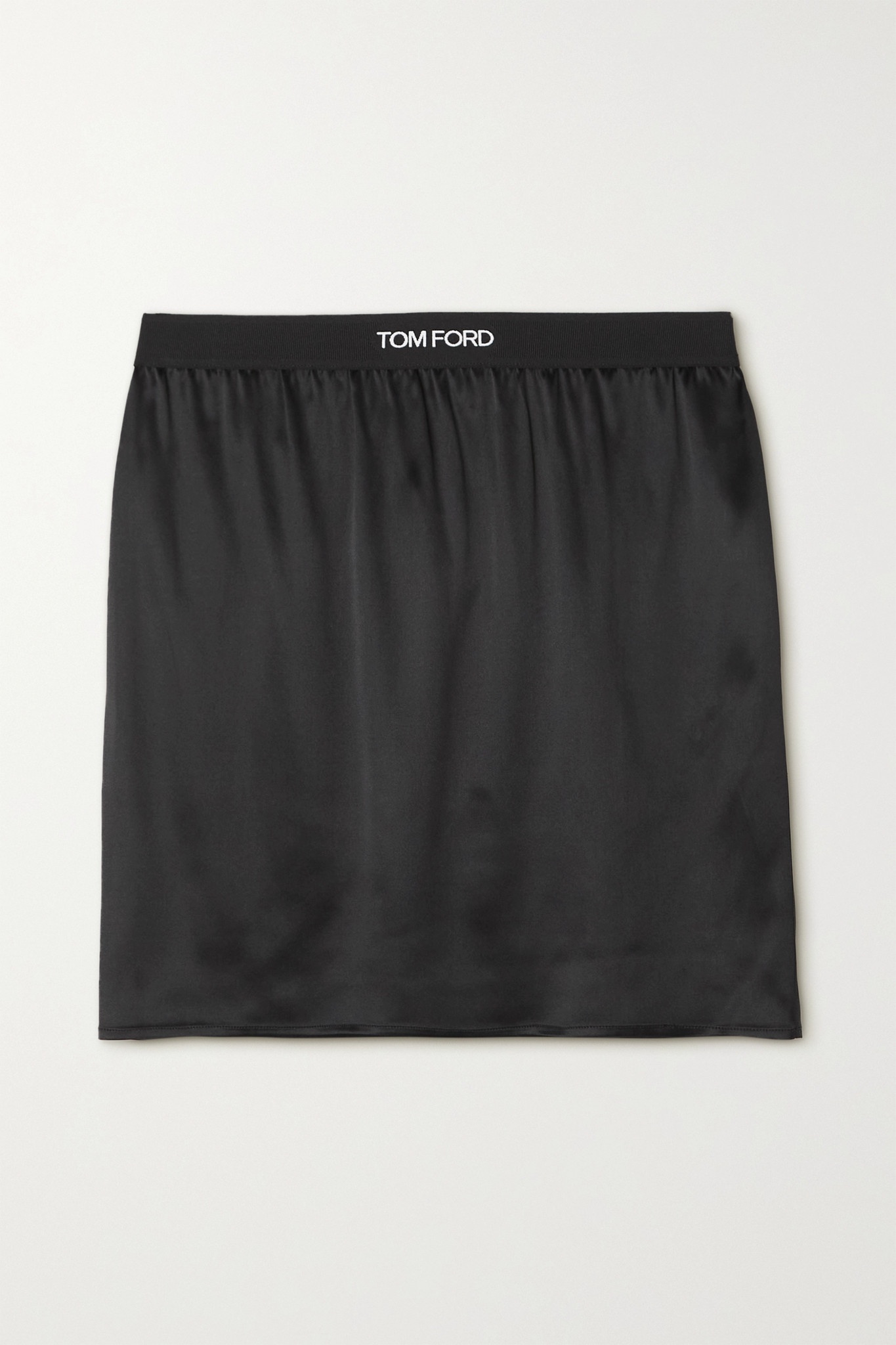 Stretch-silk satin mini skirt - 1