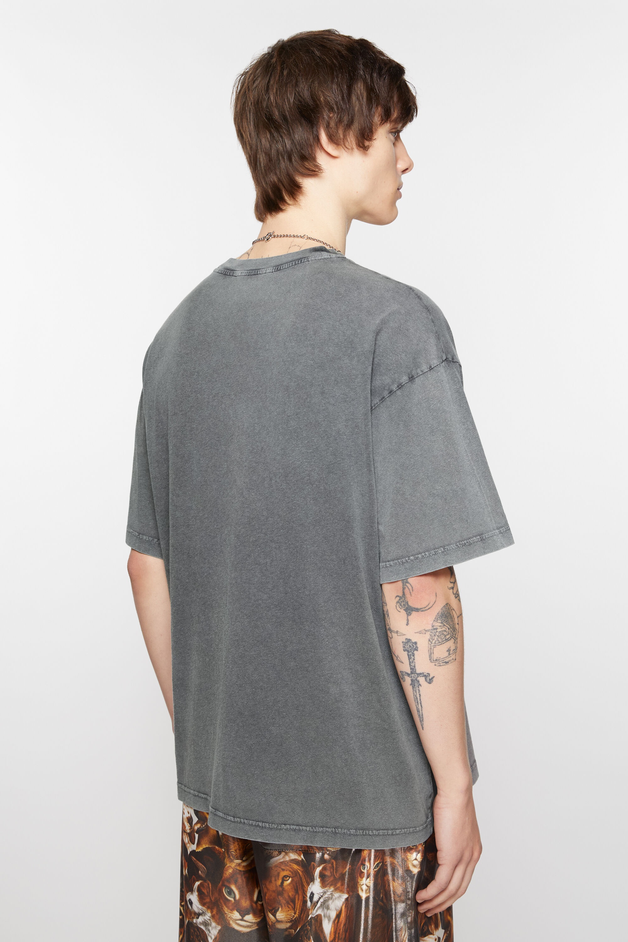 Print t-shirt - Relaxed fit - Faded black - 3