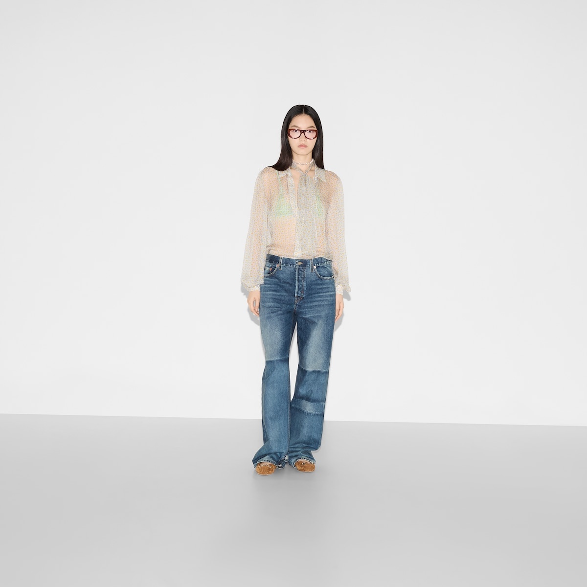 Two-toned denim pant - 2
