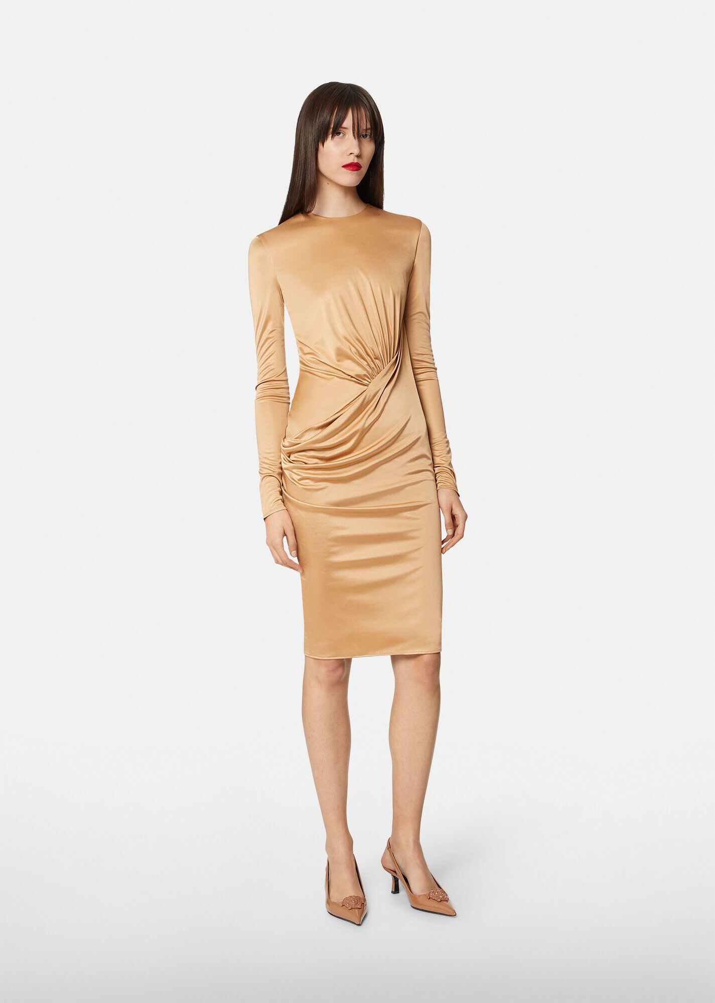 Draped Midi Dress - 2