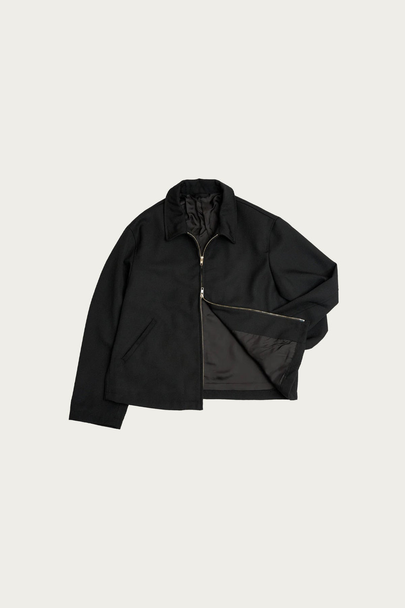 JAMES COWARD Site Jacket - Black Heavyweight Wool Gabardine outlook