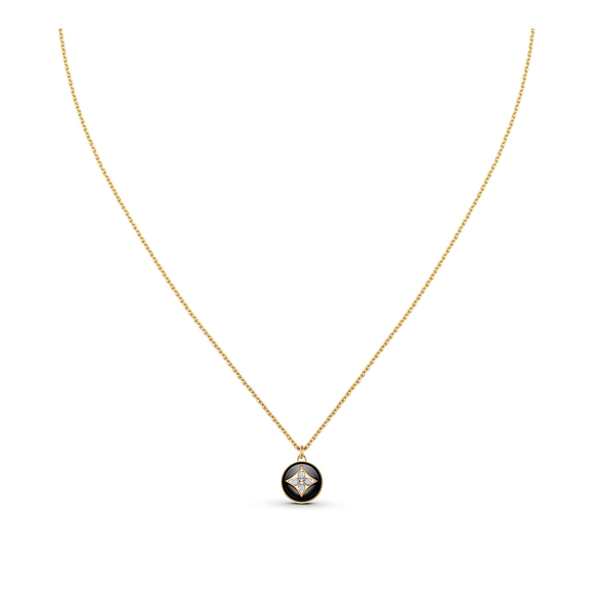 B Blossom Pendant, Yellow Gold, White Gold, Onyx And Diamonds - 1