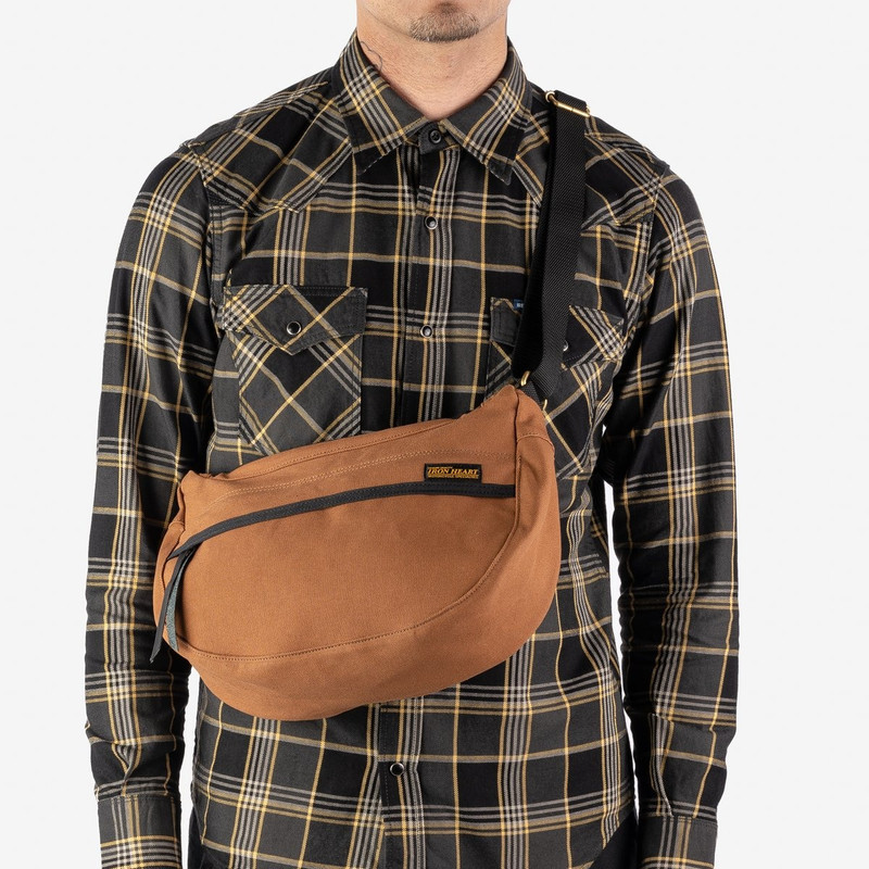 Iron Heart IHE-19-BRN 17oz Duck Small Shoulder Bag - Brown outlook