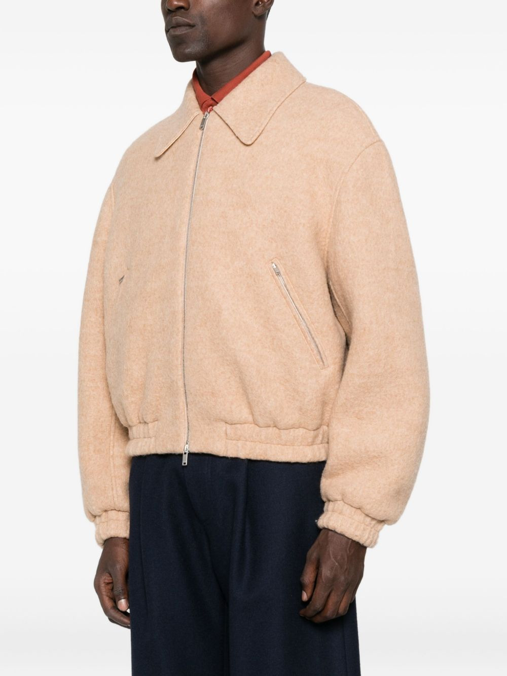 zip-front pocket bomber jacket - 3