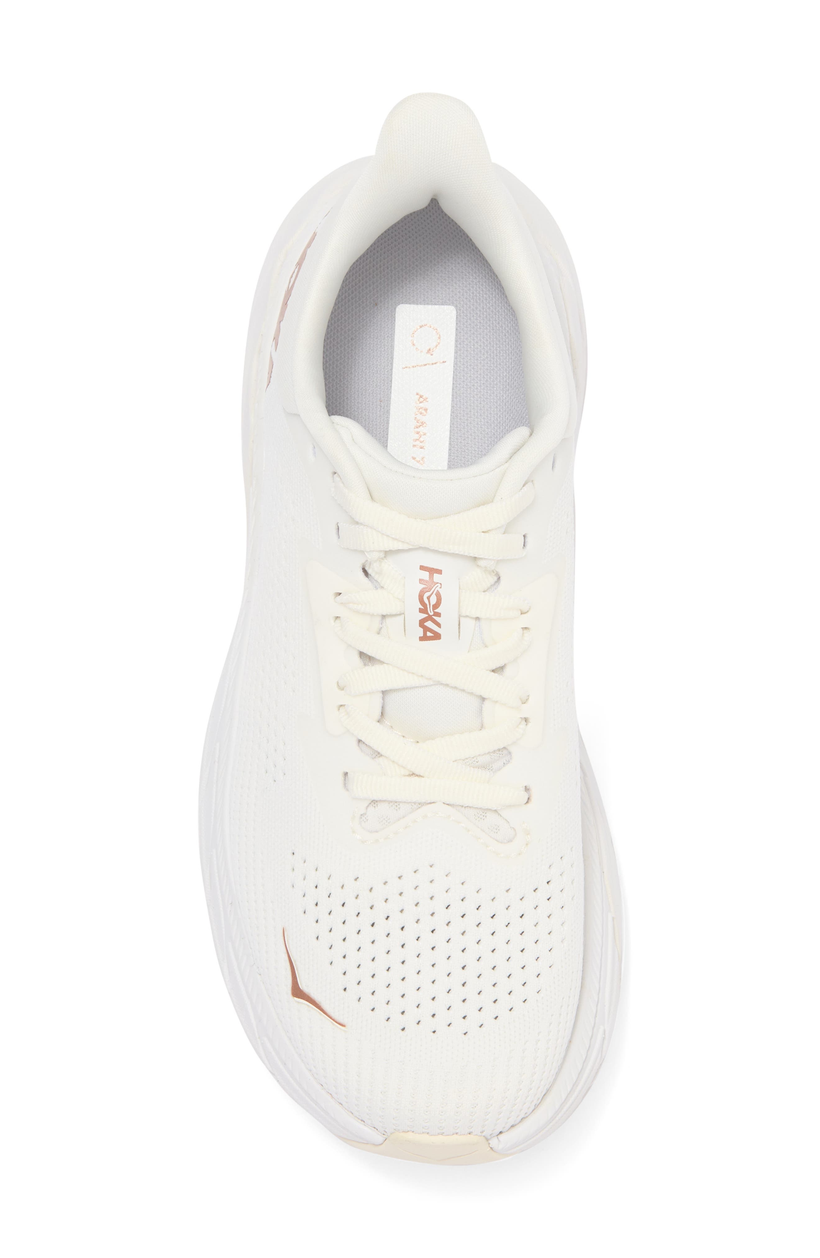 HOKA Arahi 7 Running Shoe in Blanc De Blanc /Rose Gold at Nordstrom - 5