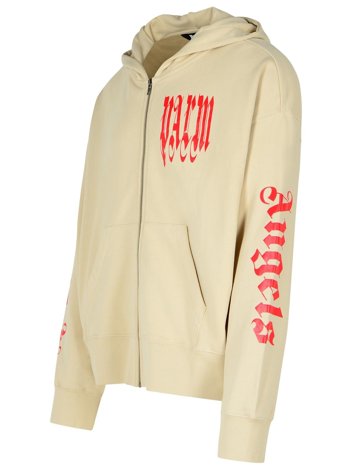 Palm Angels Beige Cotton Sweatshirt Man - 2