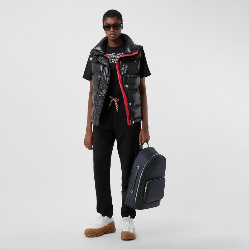 London Check and Leather Backpack 10