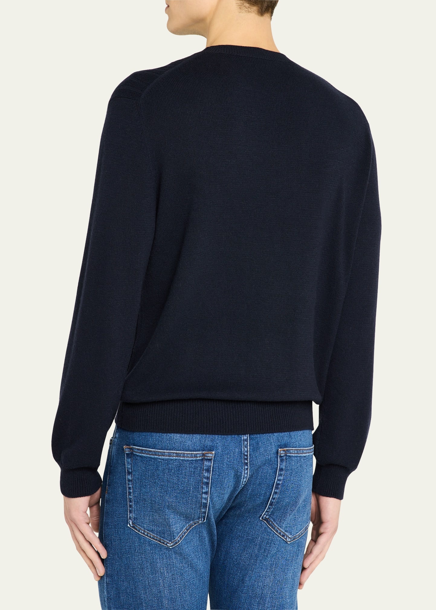 Men's Lenno Cashmere Cable Crewneck Sweater - 3