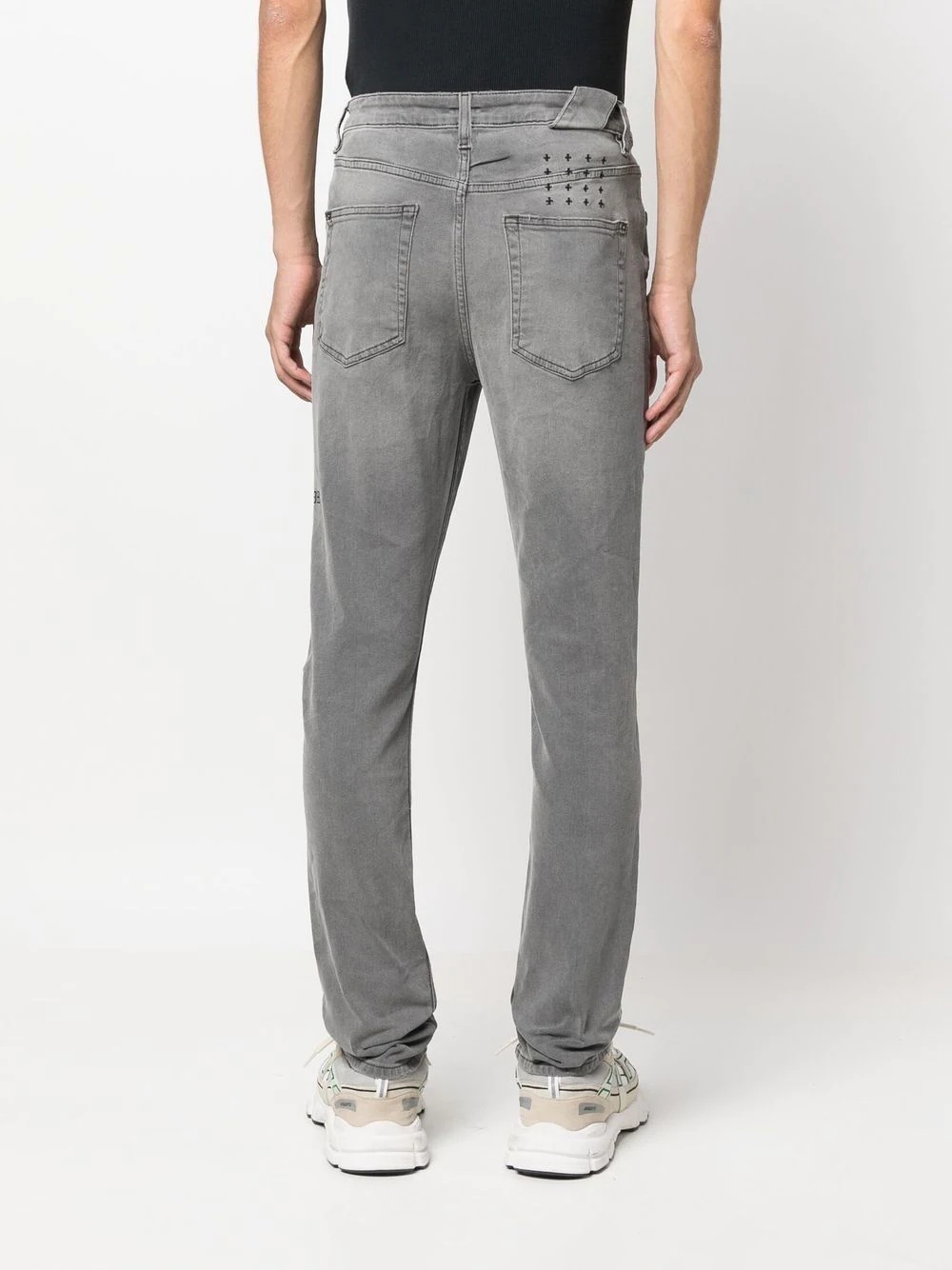 mid-rise stonewashed jeans - 4