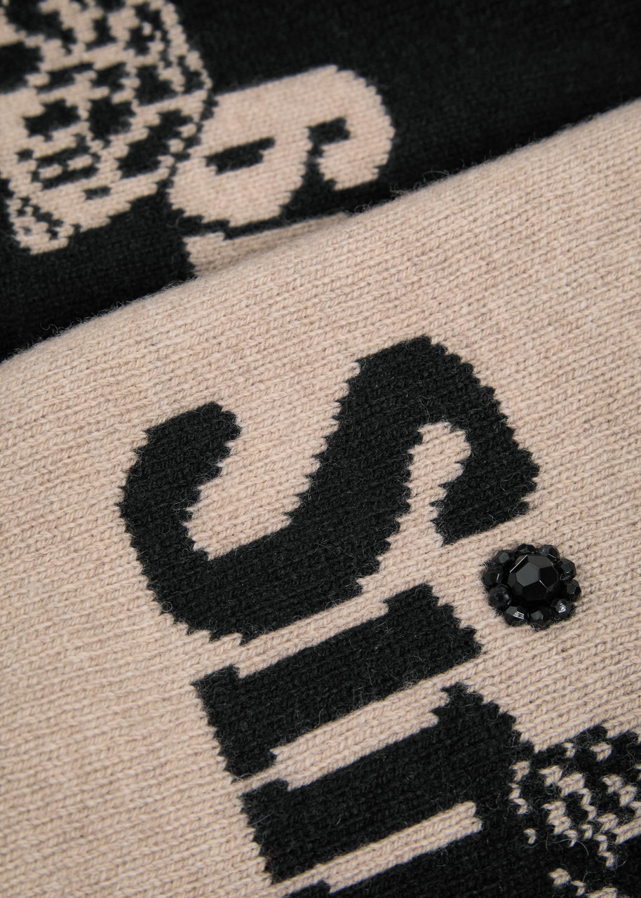 Simone Rocha Graphic Logo Wool and Cashmere-blend Neckerchief - 3