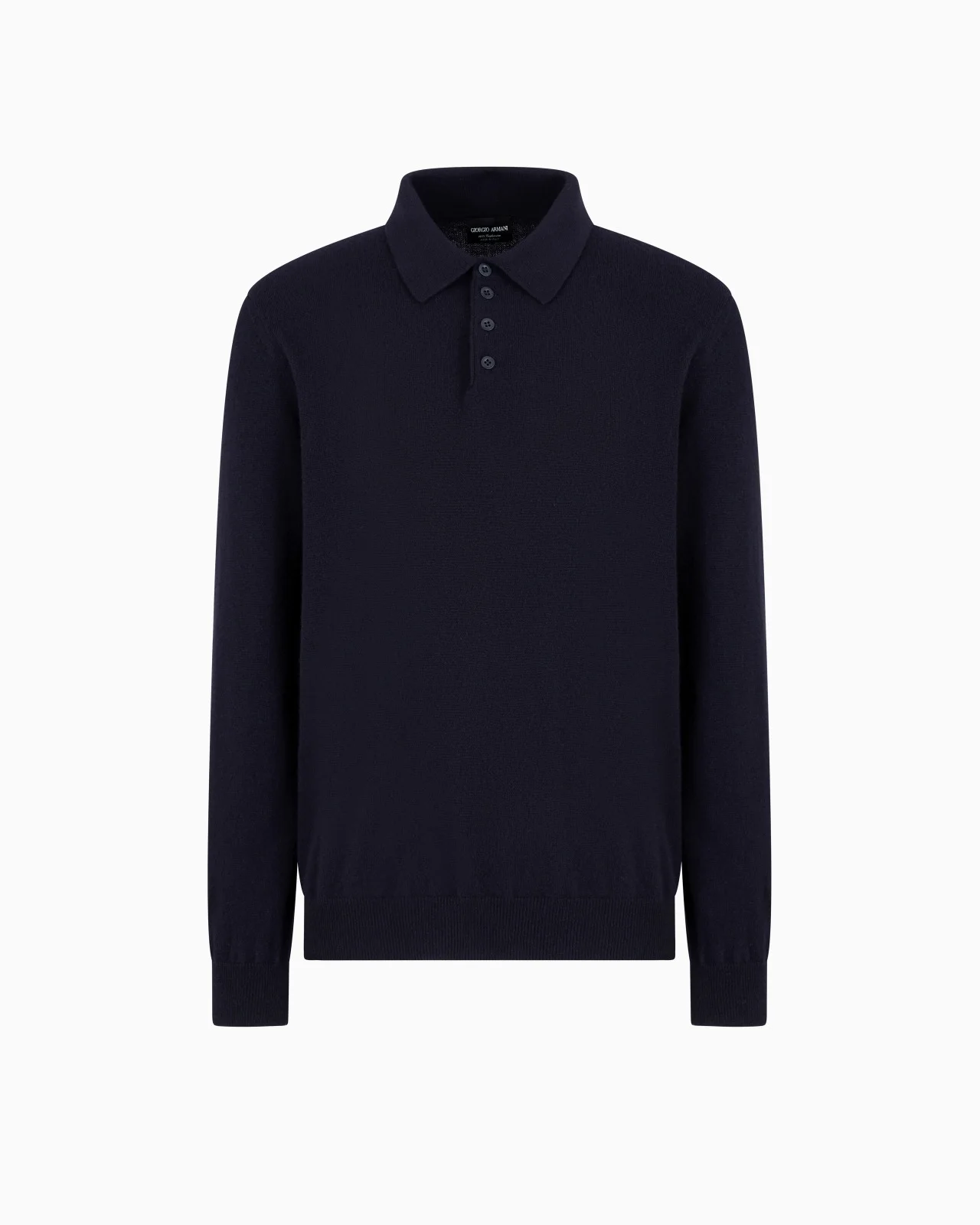 Long-sleeved, pure cashmere polo shirt - 1