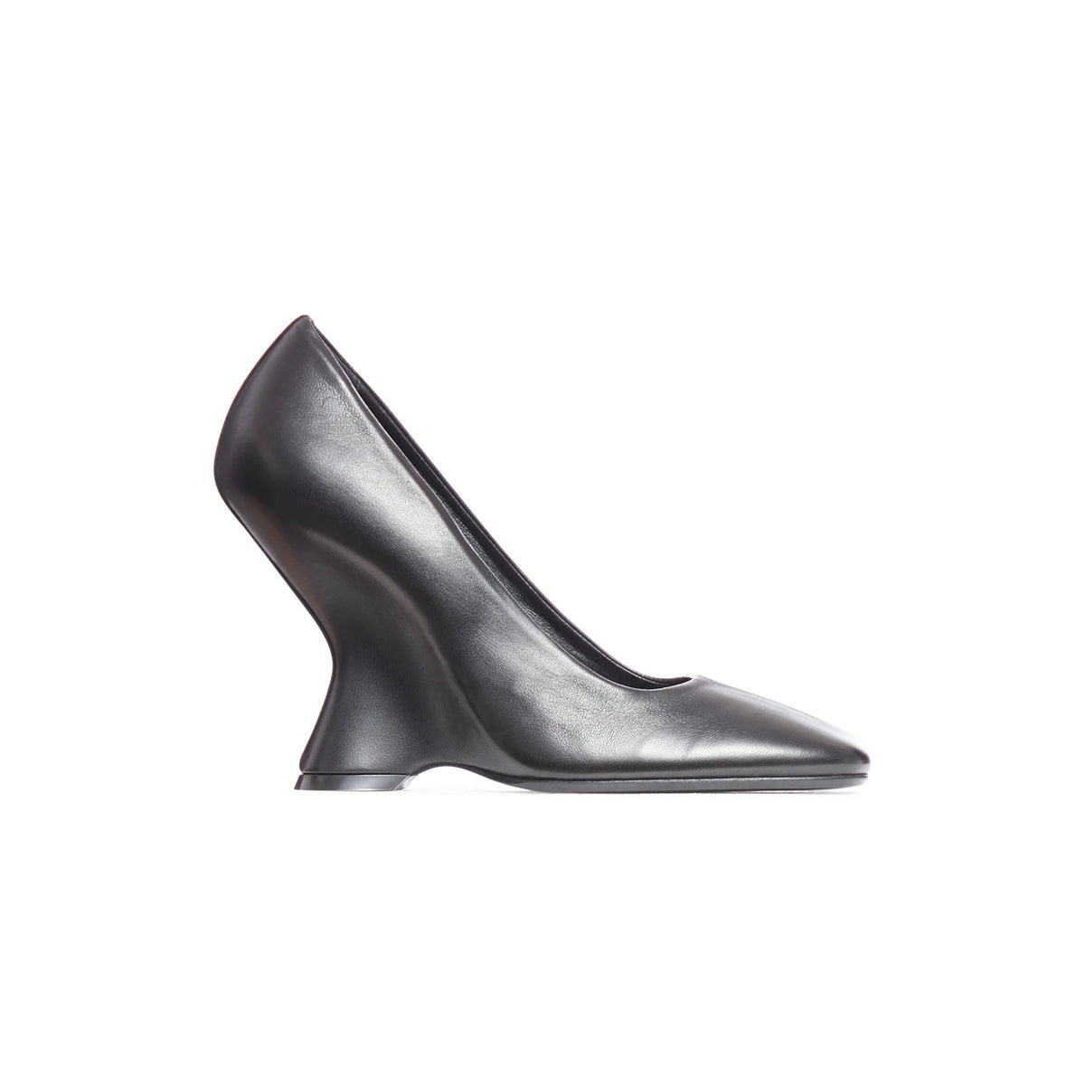 LEATHER WEDGE PUMPS (BLACK) - 1