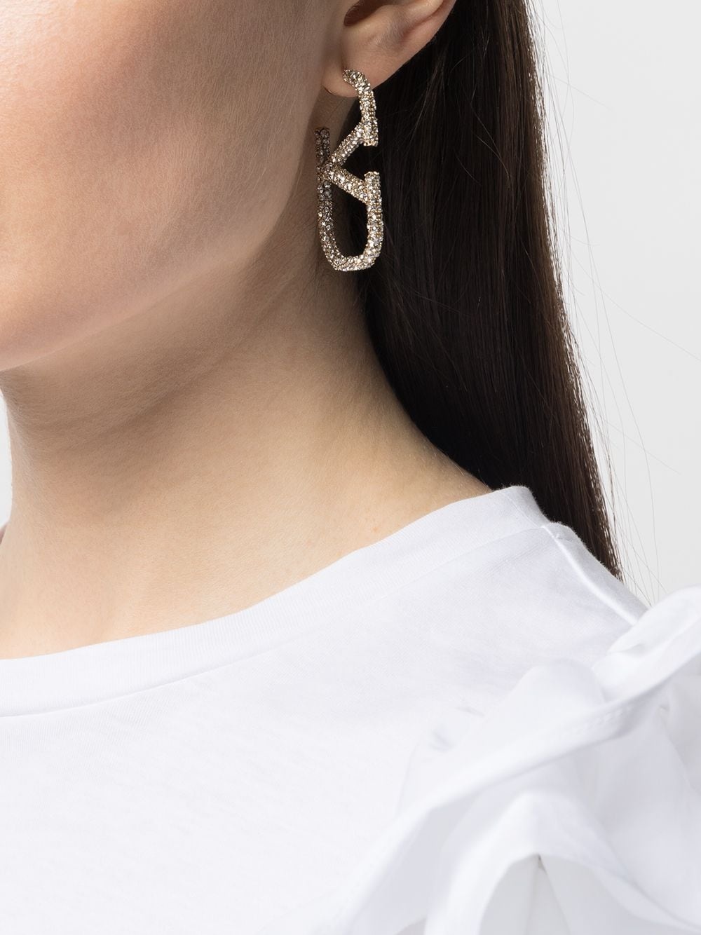 rhinestone-embellished VLOGO earrings - 2