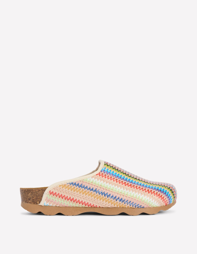 Lyla Colour Block Clogs-Multi Weave 1