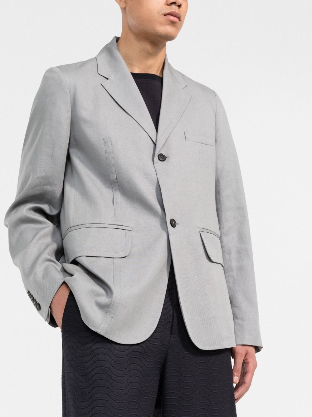 stitched single-breasted blazer - 3