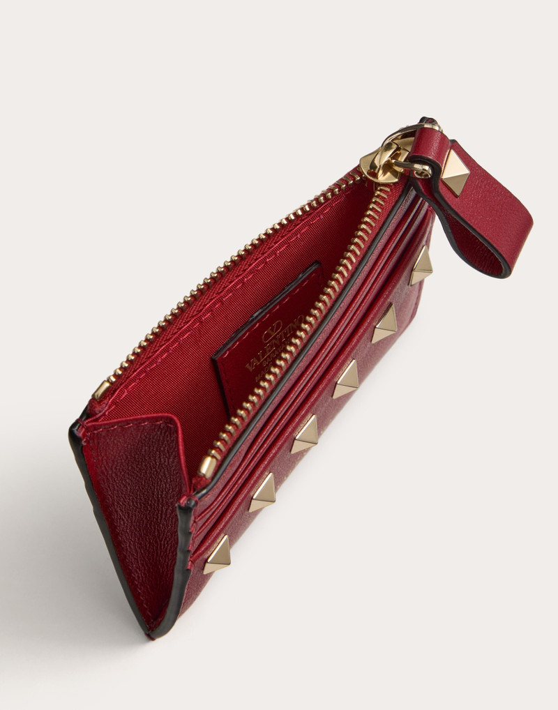 Valentino ROCKSTUD CALFSKIN CARDHOLDER WITH ZIPPER outlook