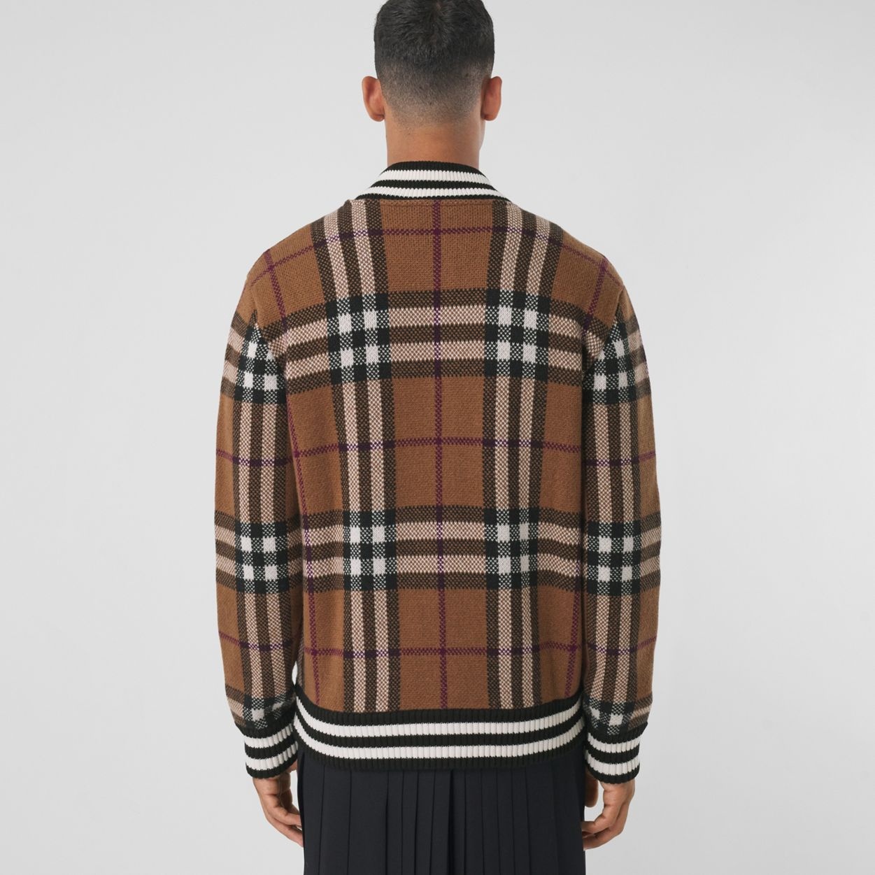 Check Cashmere Bomber Jacket - 4