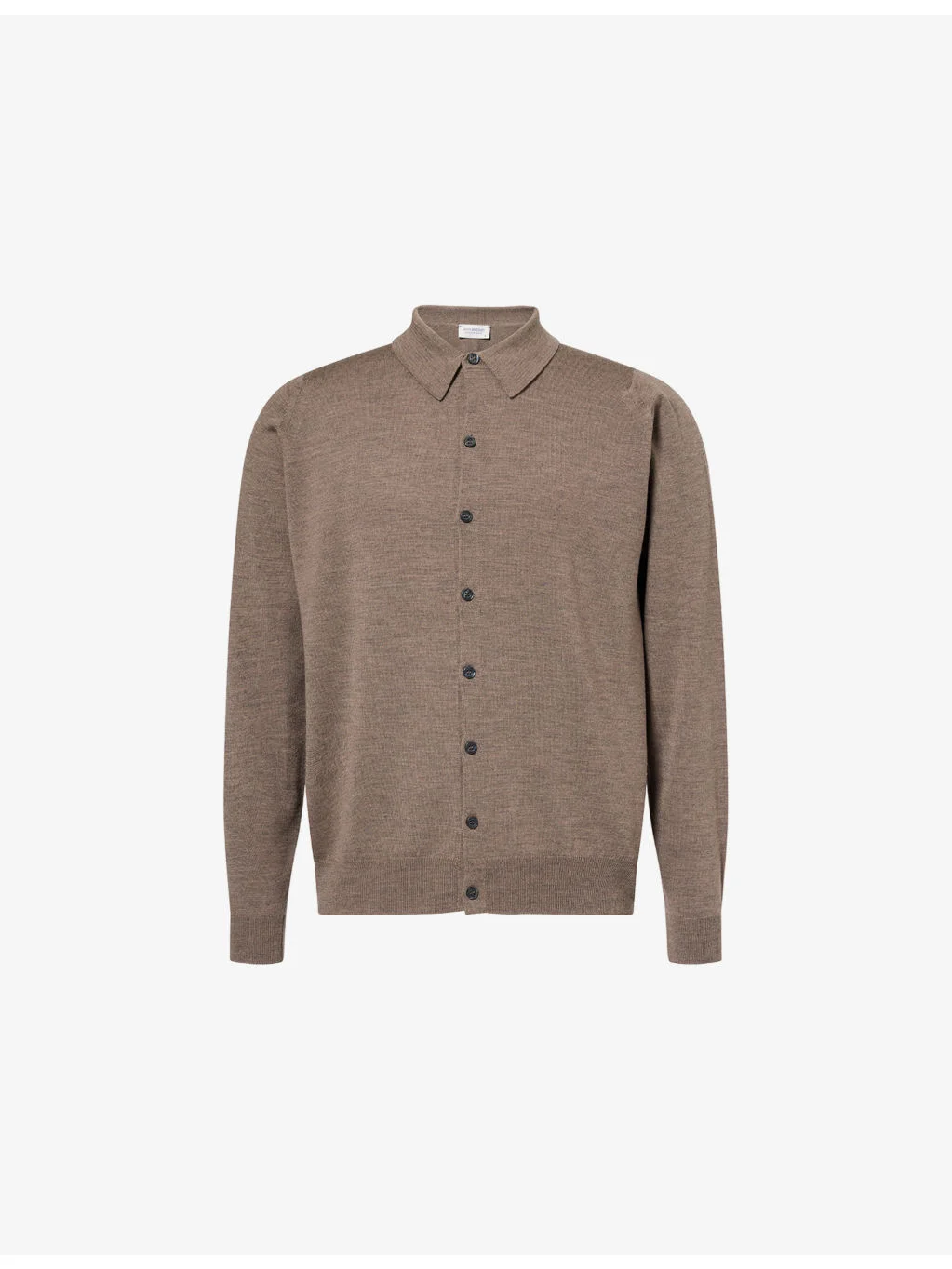 Tibor Long-Sleeve Merino-Wool Polo Shirt - 1