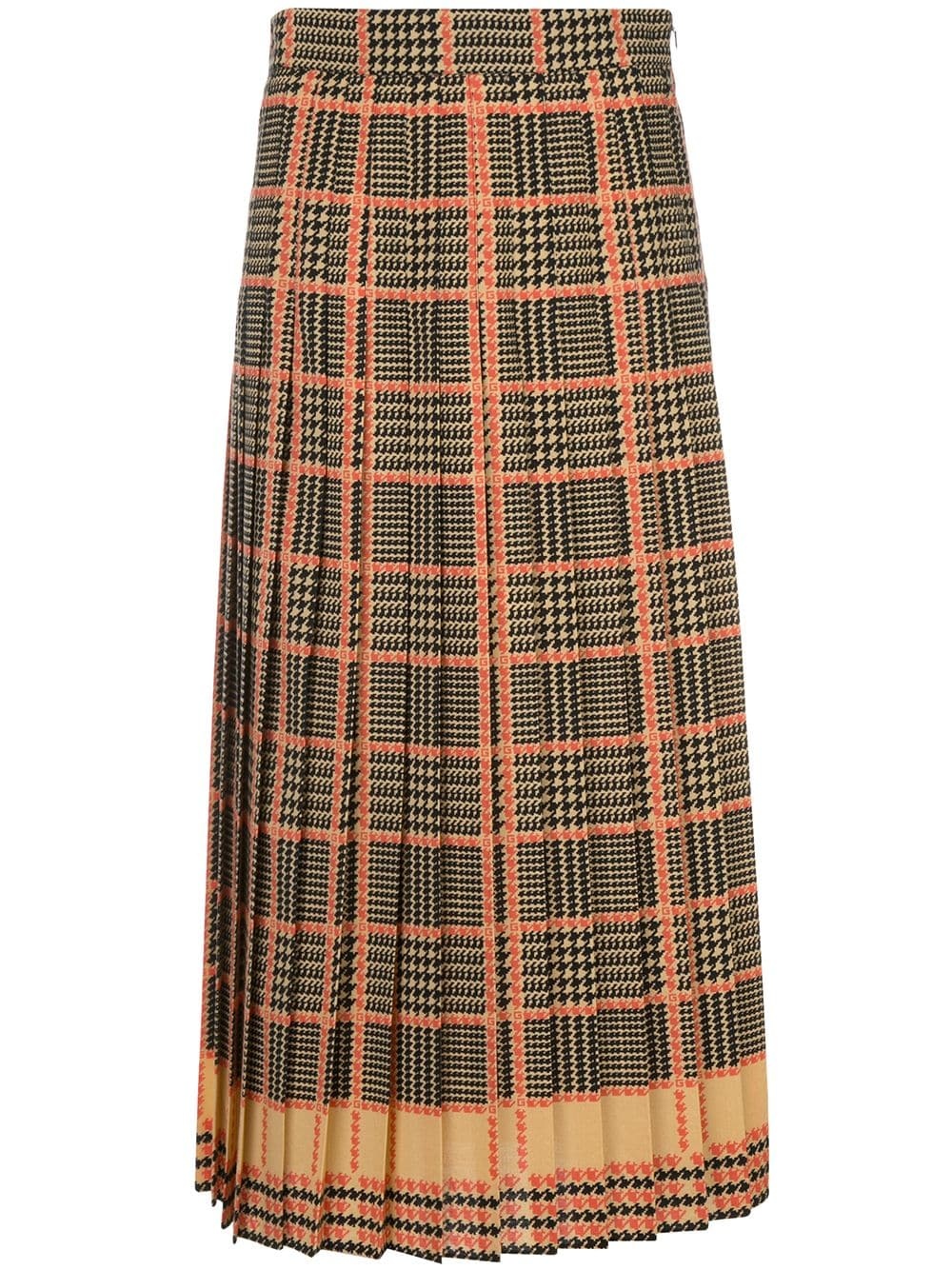 check print pleated skirt - 1