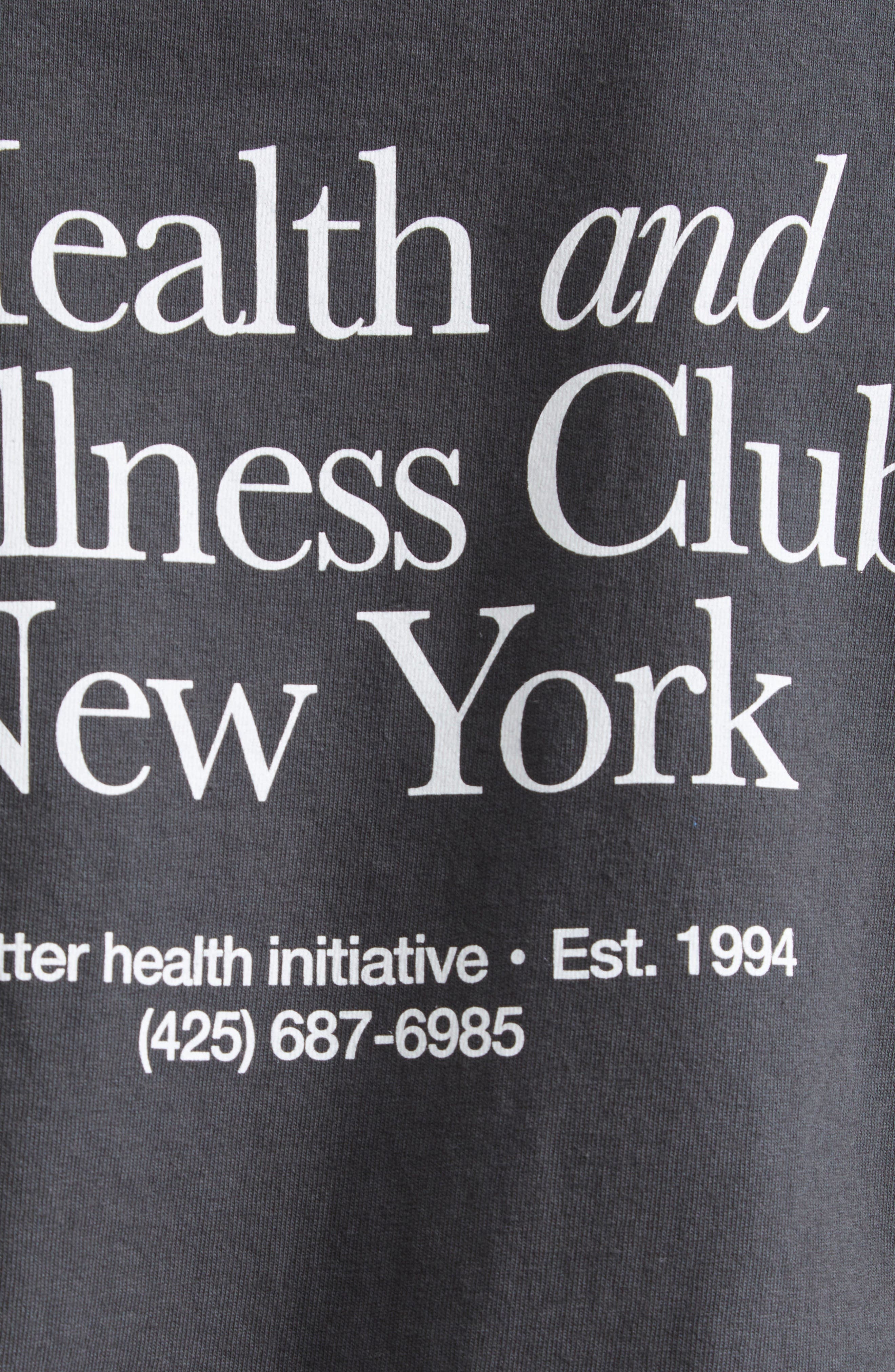 Sporty & Rich Health & Wellness Club New York Cotton Graphic T-Shirt in Faded Black at Nordstrom - 7
