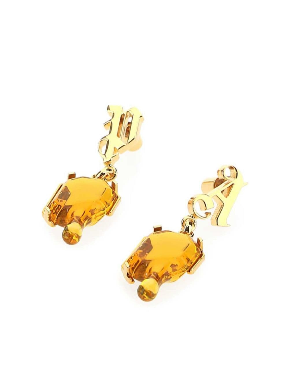 stone-pendant earrings - 2