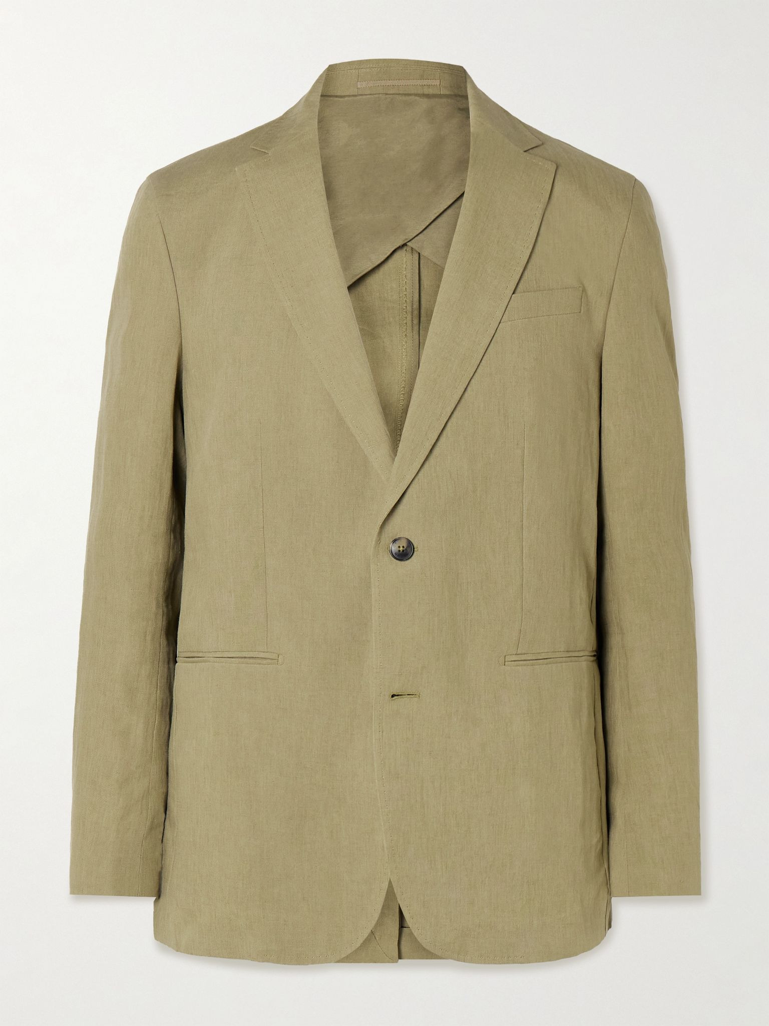 Garret Unstructured Linen Suit Jacket Green - 1