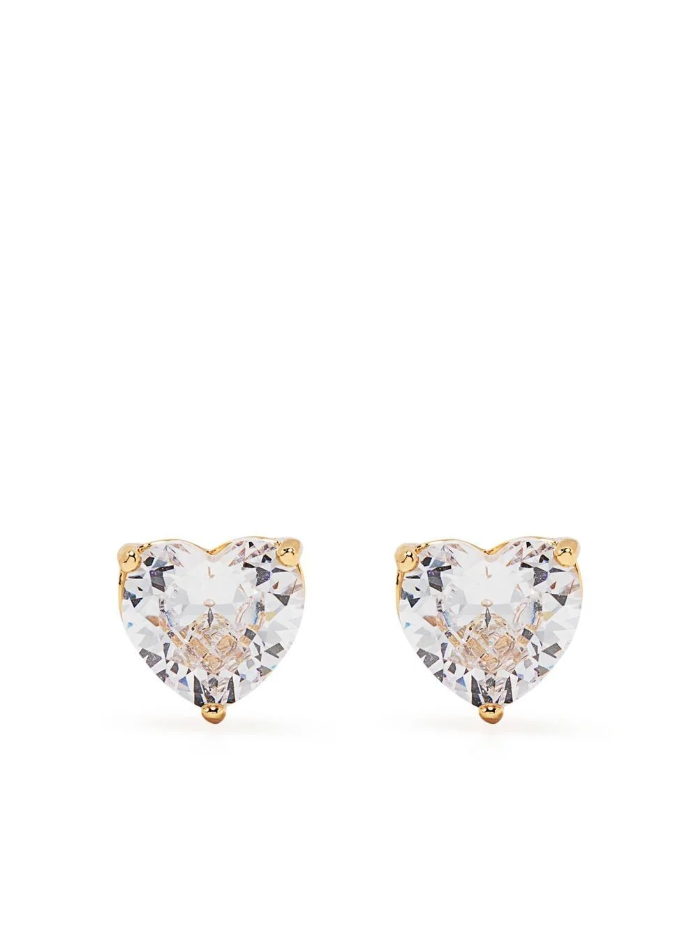 crystal heart-stud earrings - 1