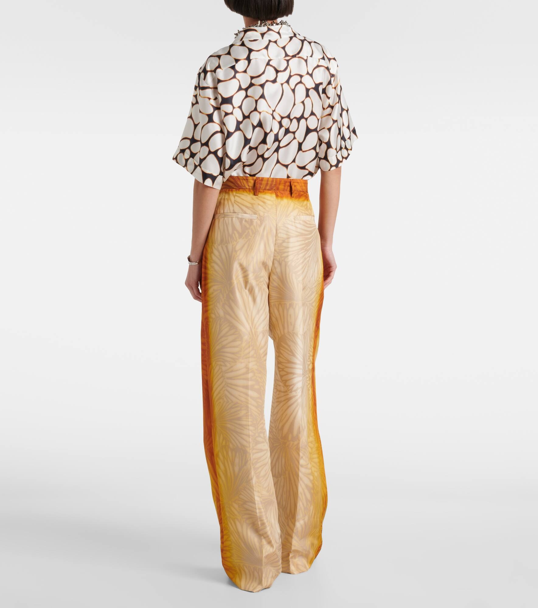 Porters printed silk wide-leg pants - 3