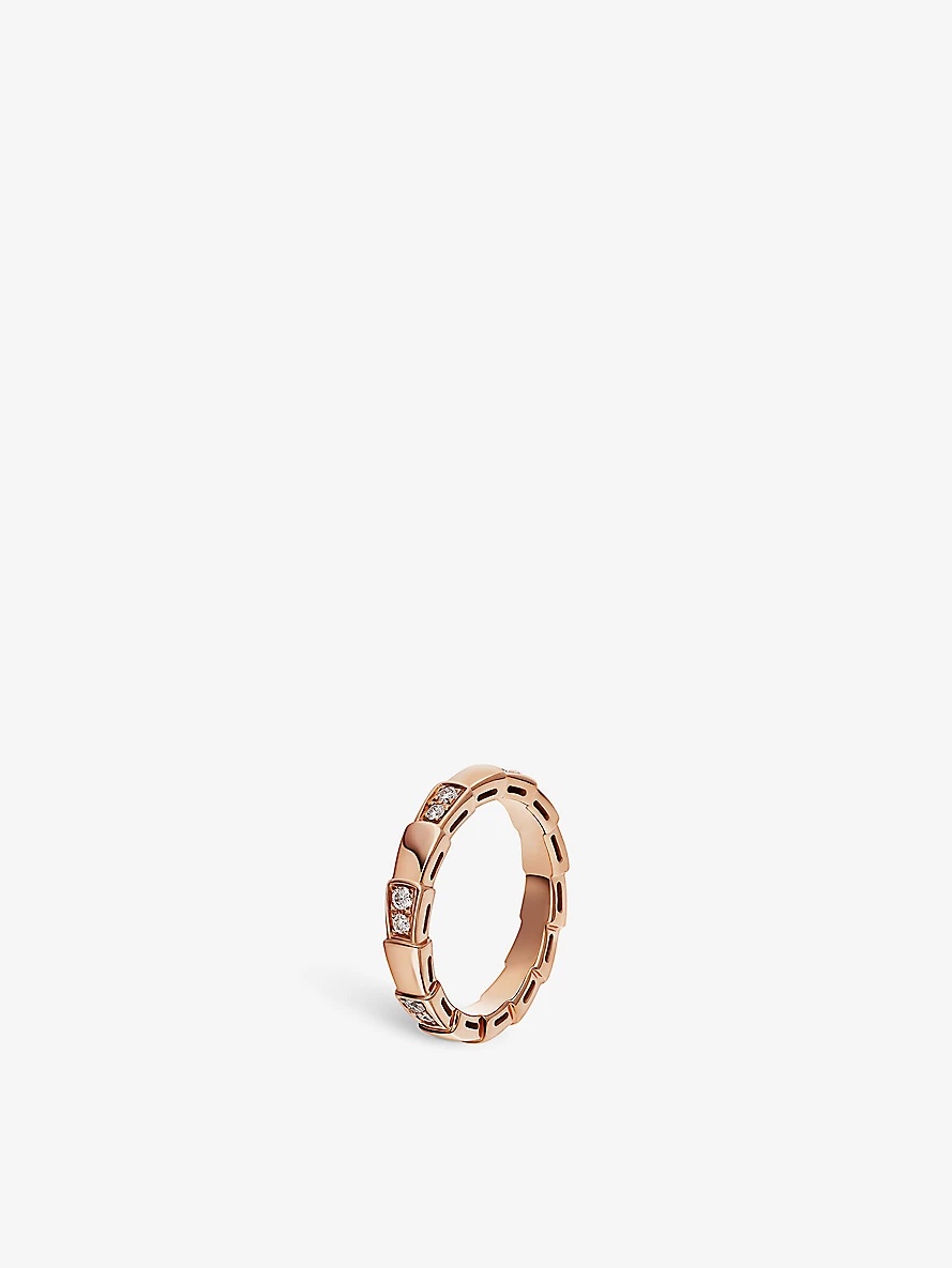Serpenti 18ct rose-gold and diamond ring - 1