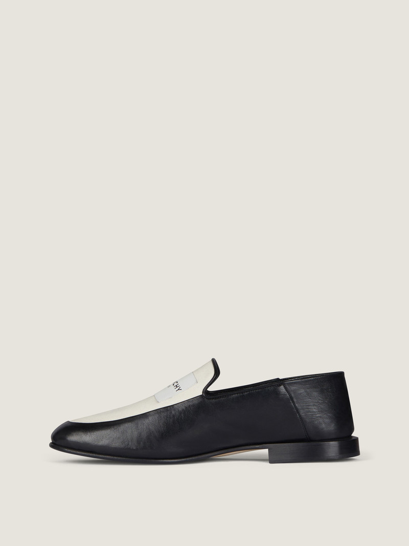 Givenchy LABEL LOAFERS IN SHINY LEATHER AND CANVAS outlook