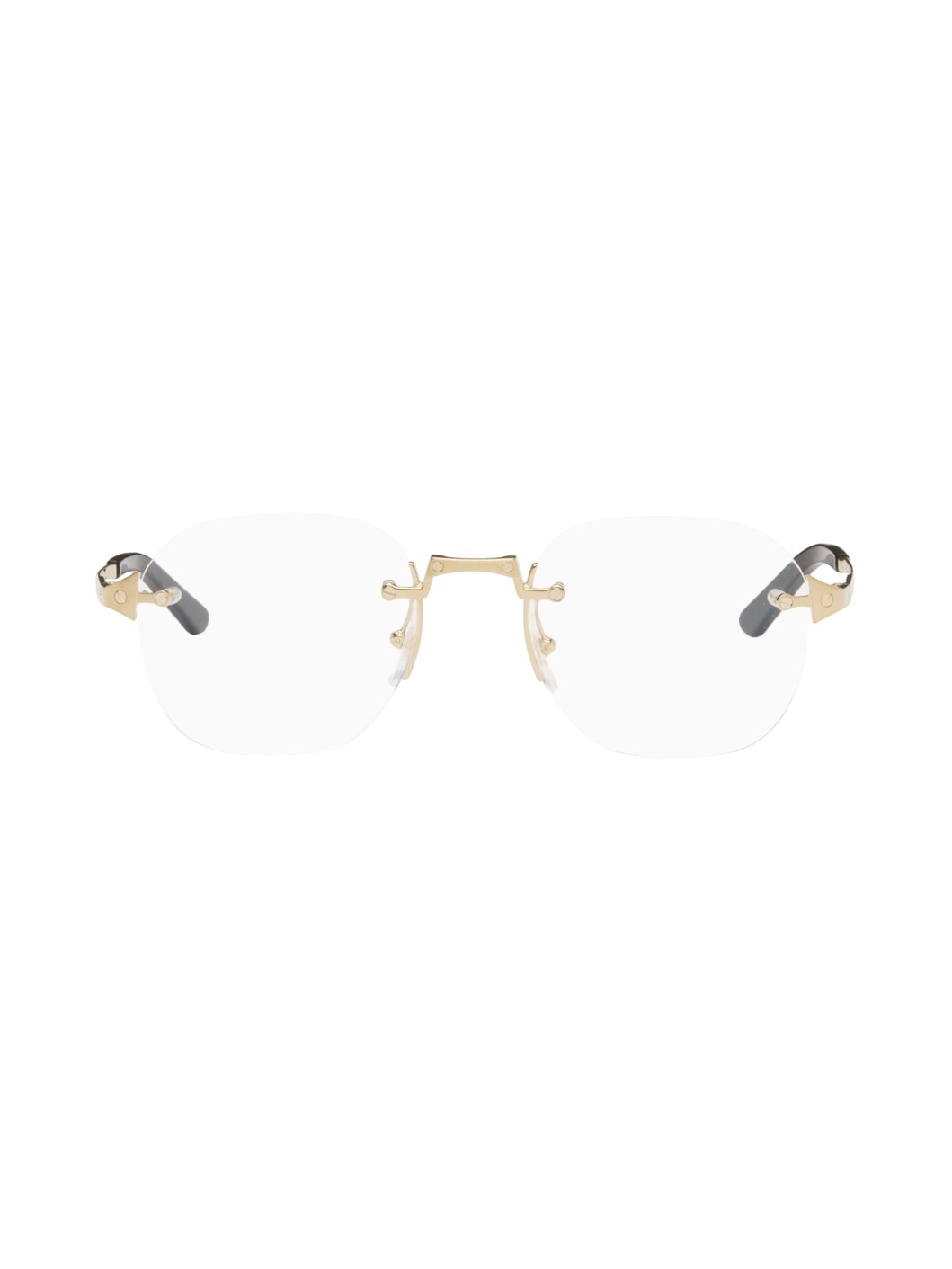 Gold Square Glasses - 1