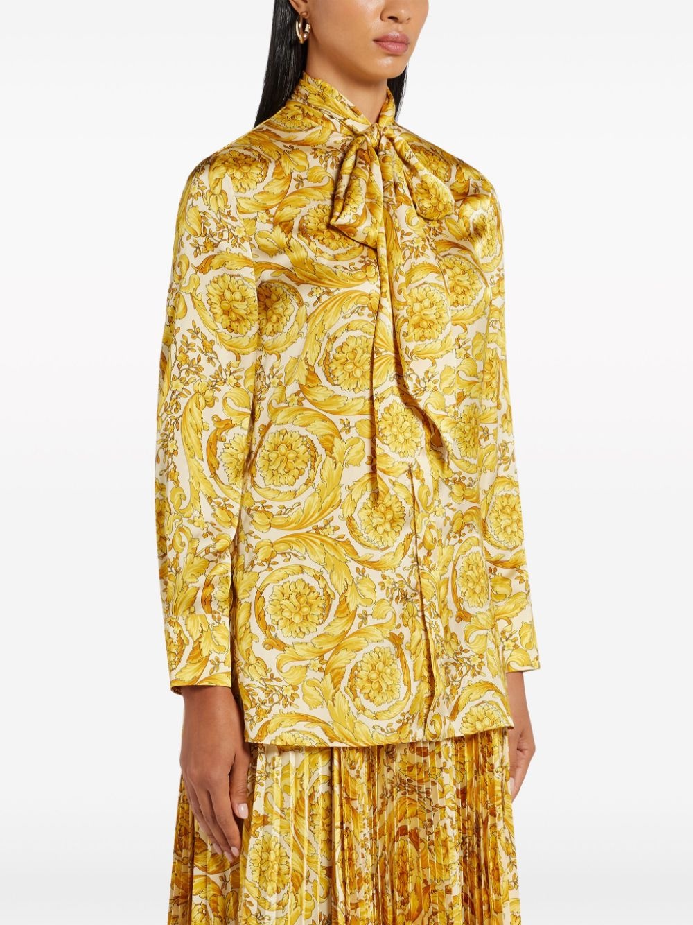 Barocco-print silk shirt - 3