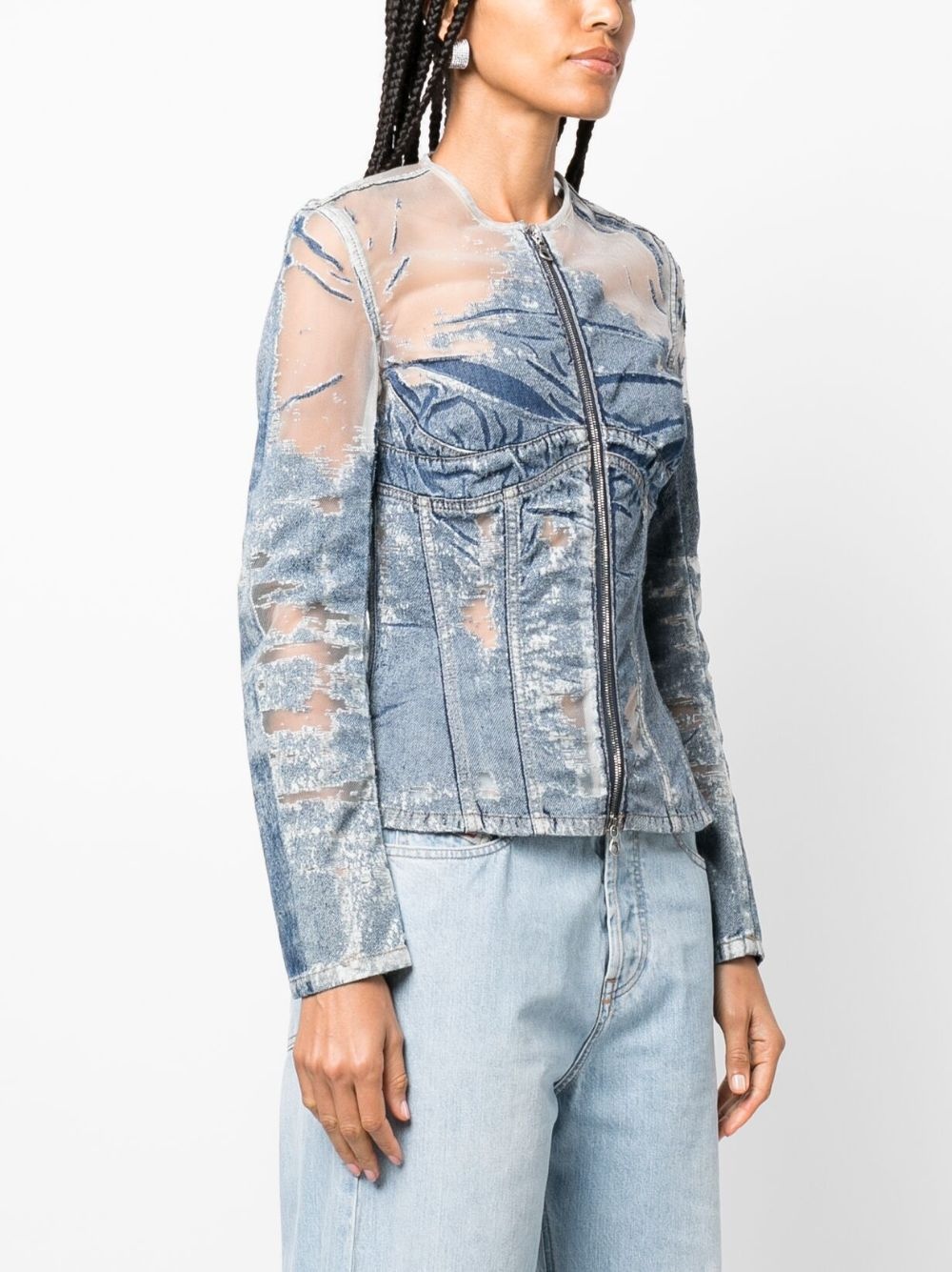 Milly denim fitted jacket - 3
