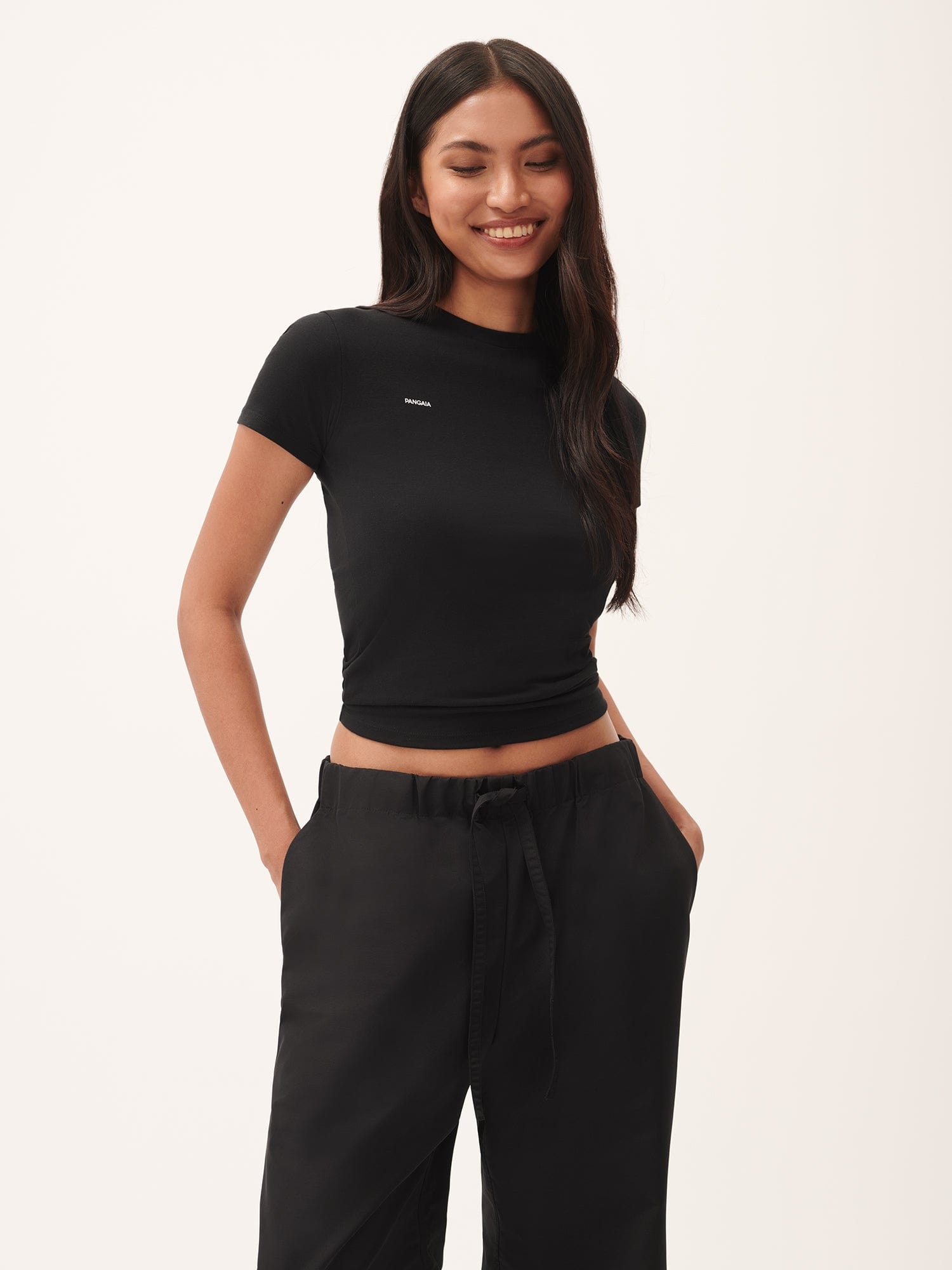 Womens 365 Cotton-Stretch T-shirt - Black - 2