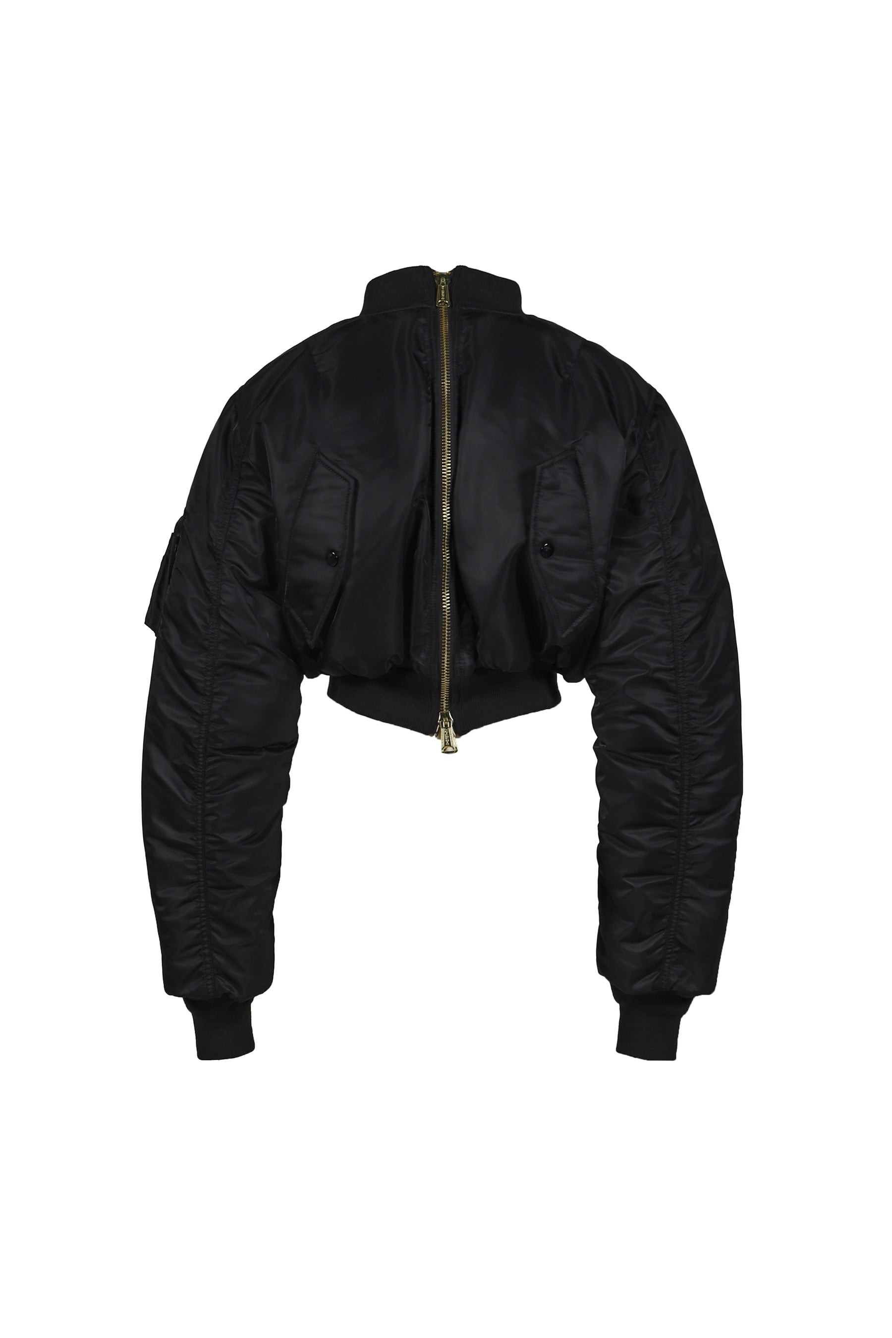 FITTED DOUBLE ZIP BOMBER JACKET / BLK - 6