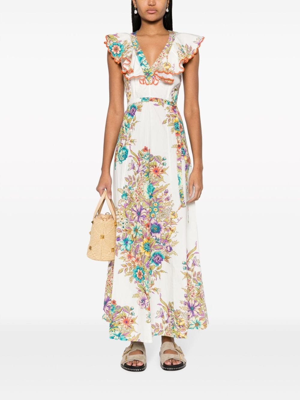 floral wrap maxi dress - 2