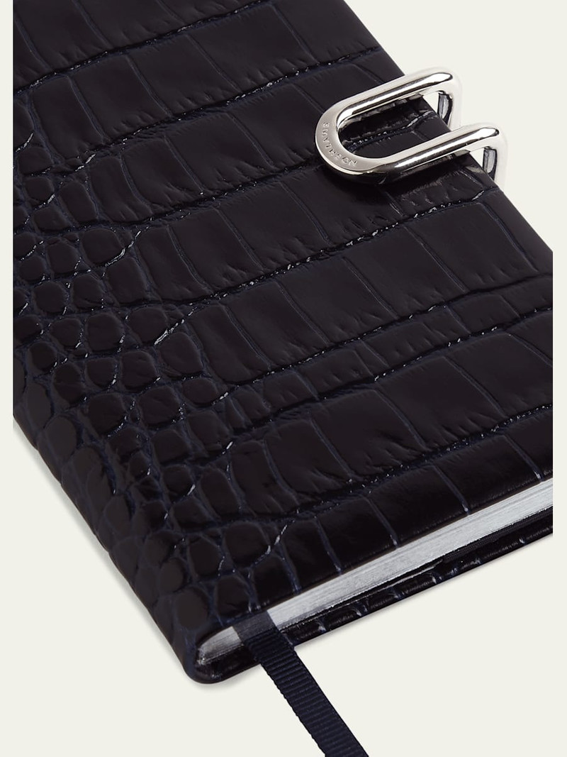 Smythson Panama 2026 Weekly Agenda in Mara Croc-Embossed Leather outlook