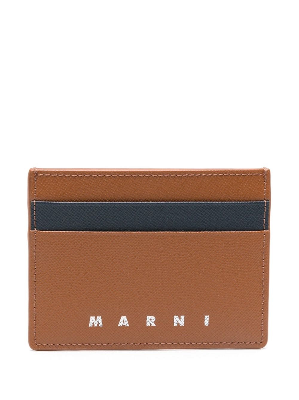 logo-debossed leather cardholder - 1