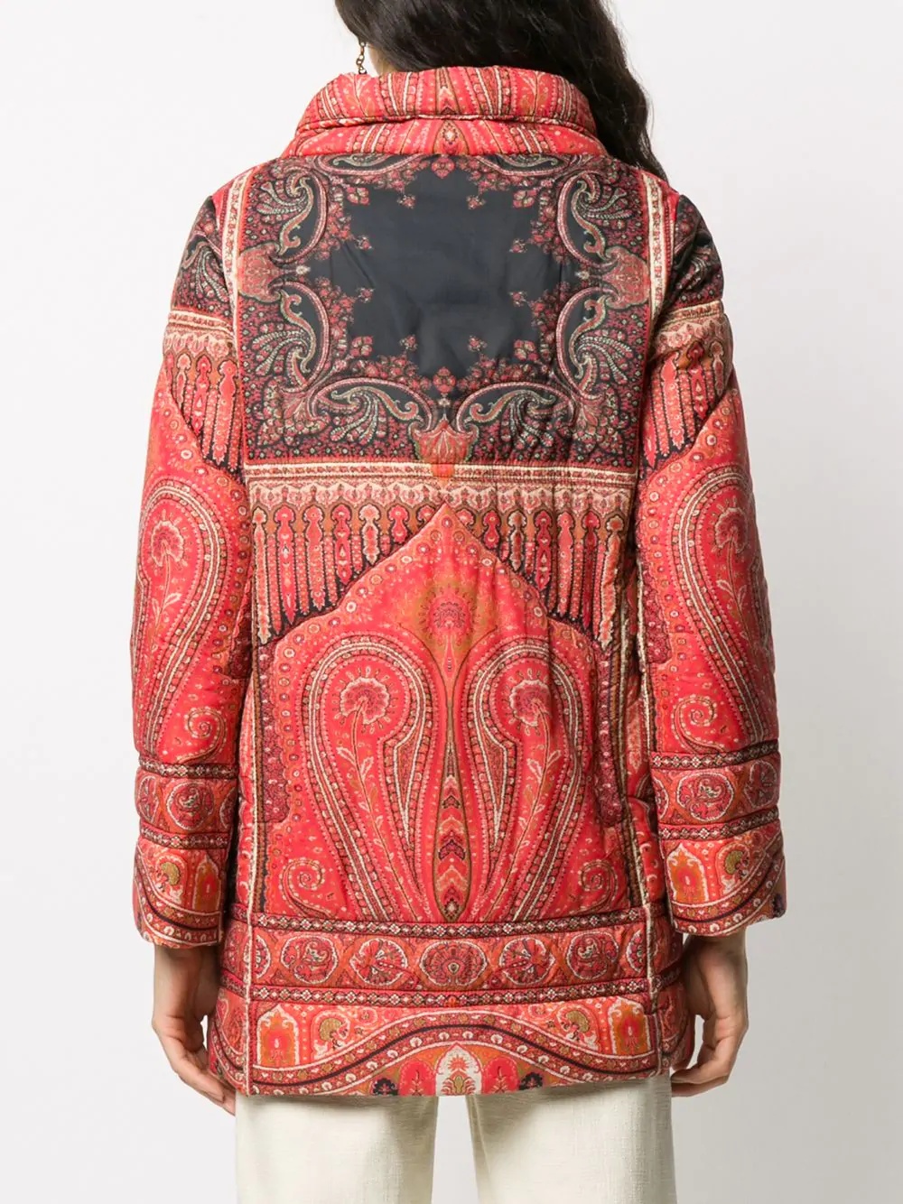 paisley print padded coat  - 4