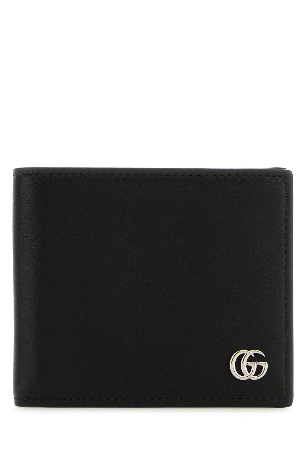 Gucci Men Black Leather Gg Marmont Wallet - 1