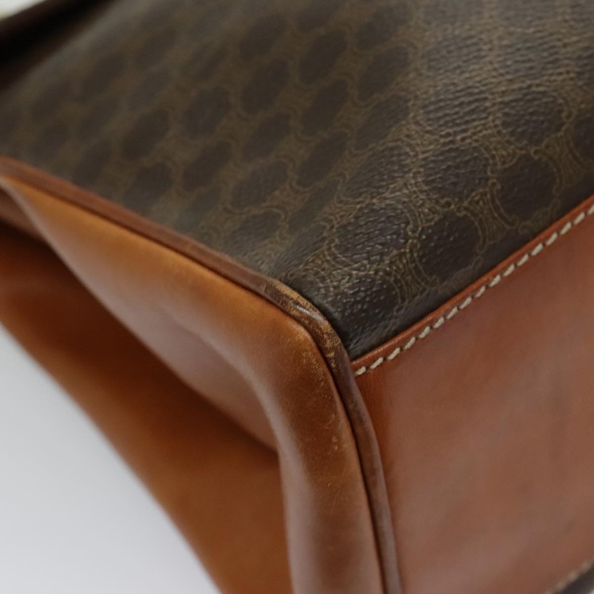 CELINE Macadam Canvas Hand Bag Coated Canvas Brown - 15
