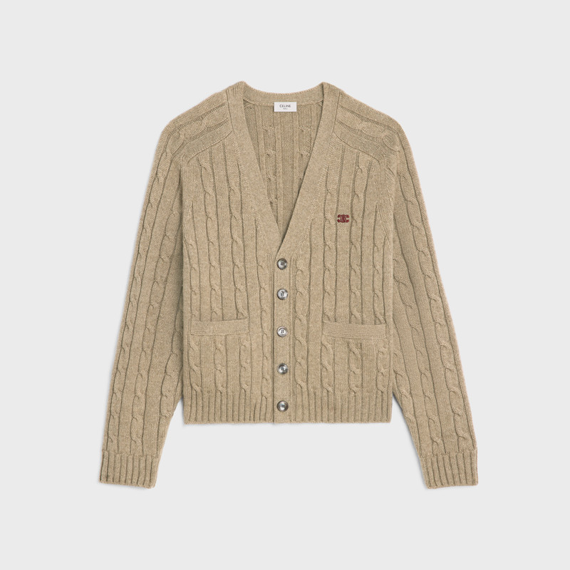 cable-knit triomphe cardigan in cashmere 1