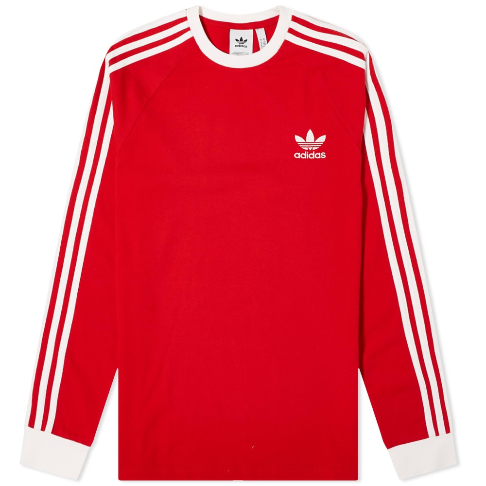 Adidas Long Sleeve 3 Stripe Tee - 1