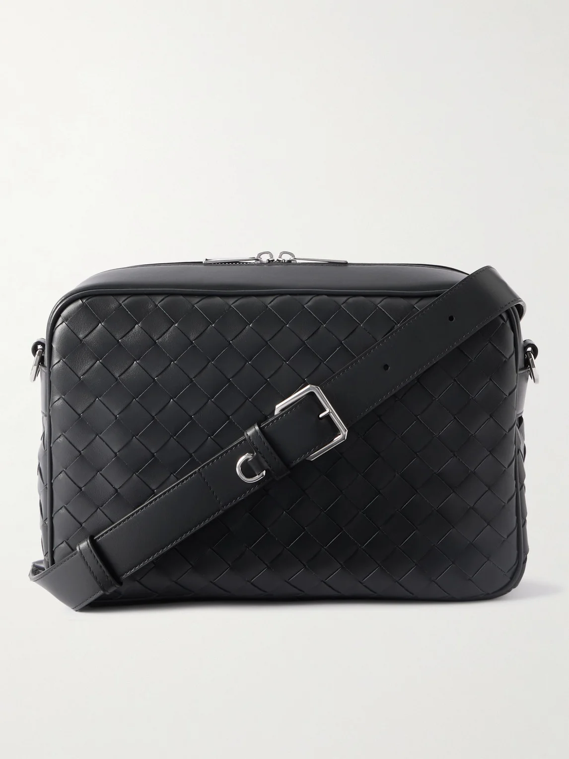 Intrecciato Leather Messenger Bag - 1