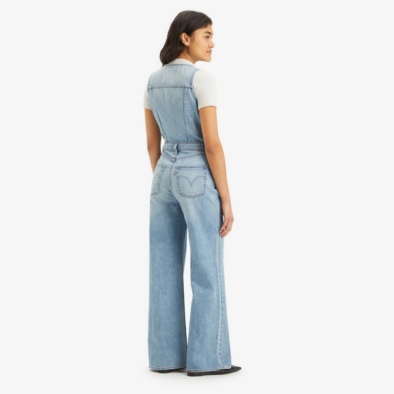 DENIM VEST WIDE LEG JUMPSUIT - 4