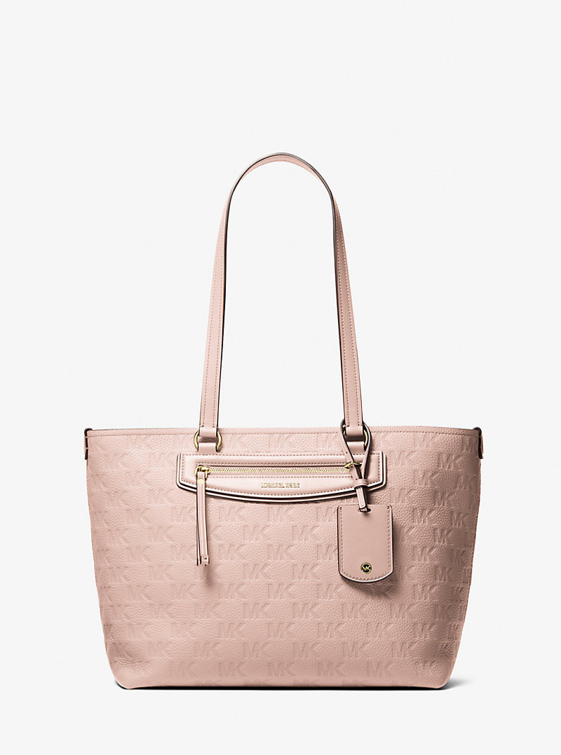 Jet Set Travel Medium Logo Embossed Leather Tote Bag 1